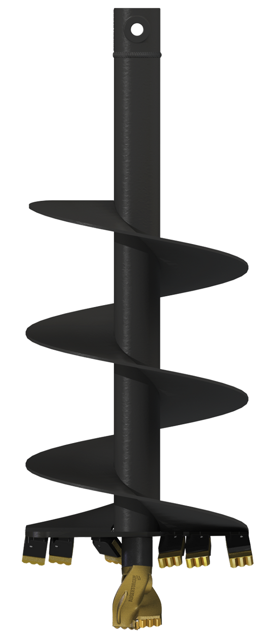AUGER - S4 15" - 2" HEX - TUNGSTEN TEETH OUTSIDE - TUNGSTEN CHISEL INSIDE - TUNGSTEN PILOT - 5/16" THICK FLIGHTS - 4' LONG - Image 2
